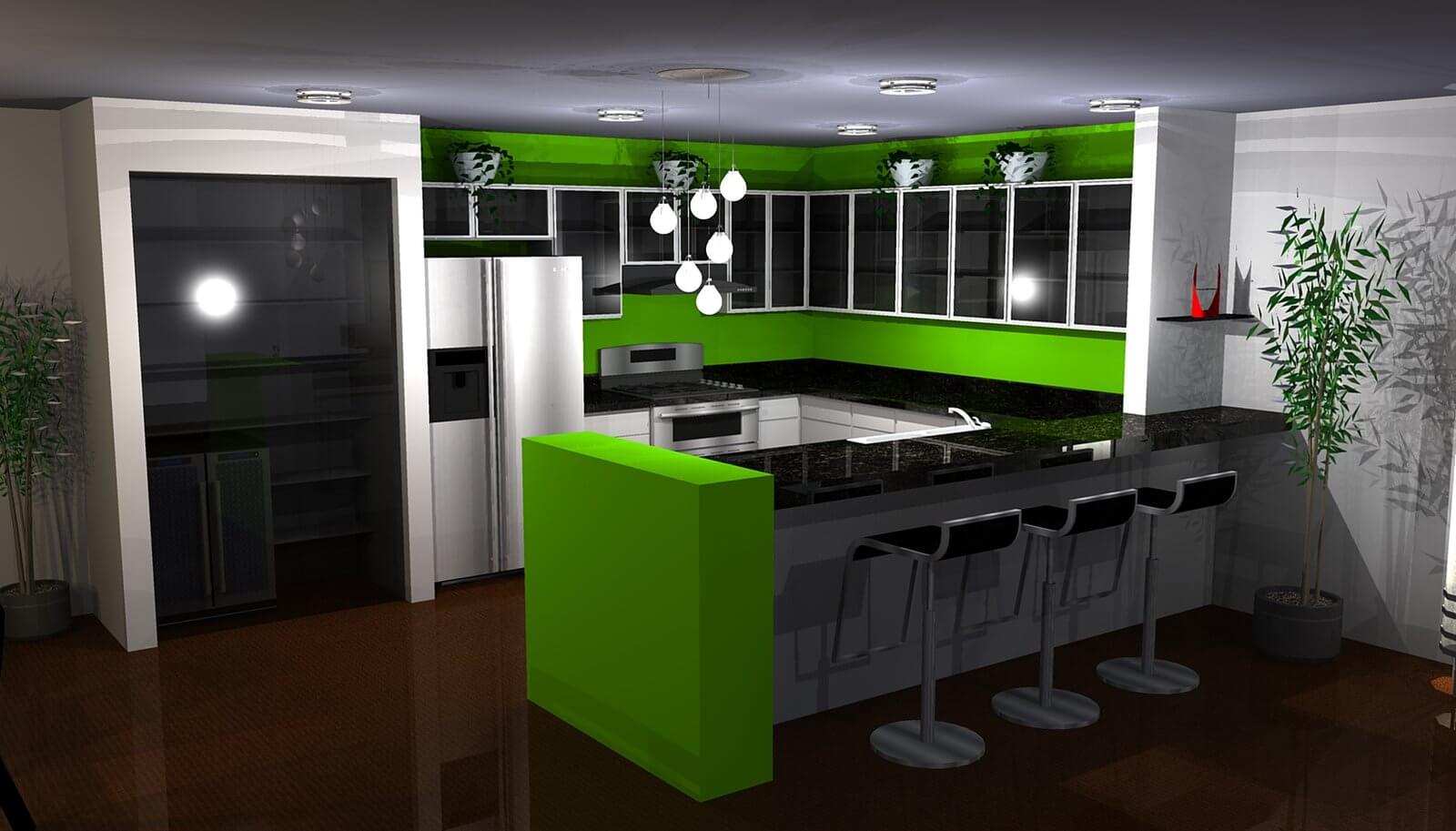Черно зеленая кухня. Зеленая кухня. Салатовая кухня с барной стойкой. Зеленая кухня с барной стойкой. Кухня зеленого цвета.